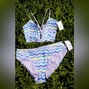 Purple tie die colors cute bikini